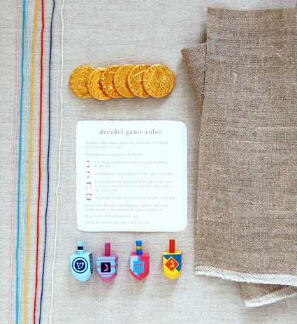 Embroidered Dreidel Game Pouches | Purl Soho
