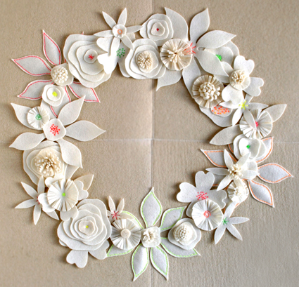 Felt Flower Winter Wreath | Purl Soho