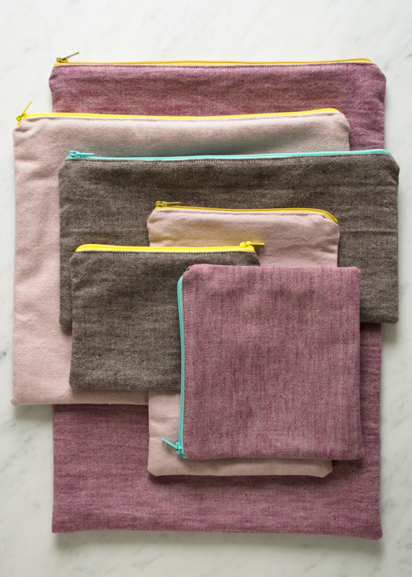 Simple Lined Zipper Pouches | Purl Soho