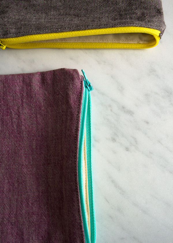Simple Lined Zipper Pouches | Purl Soho