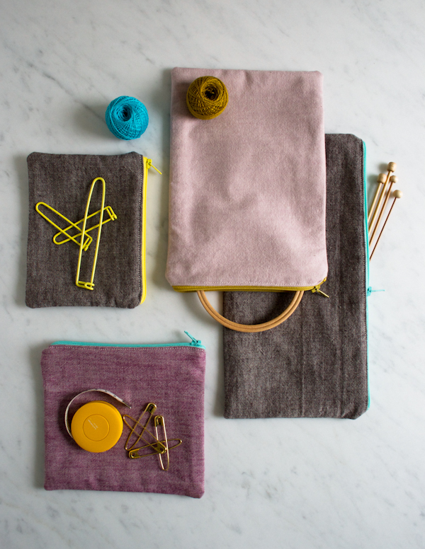 Simple Lined Zipper Pouches | Purl Soho