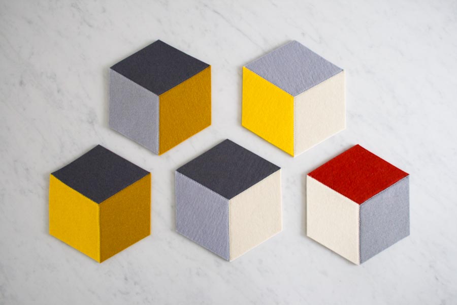 Tumbling Blocks Coasters + Trivets | Purl Soho