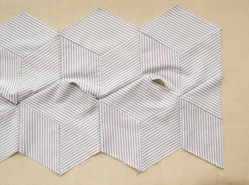 Striped Tumbling Blocks Quilt | Purl Soho