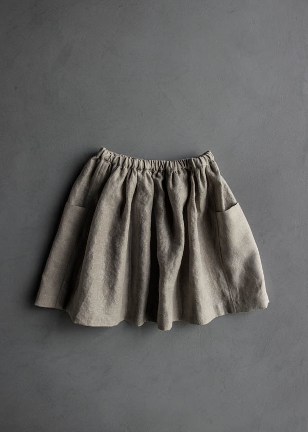 Gathered Skirt for All Ages in Mineral Linen | Purl Soho