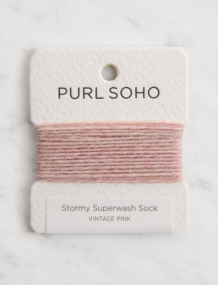 Stormy Superwash Sock Color Cards, Vintage Pink
