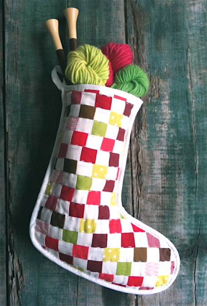Strip Pieced Christmas Stocking | Purl Soho