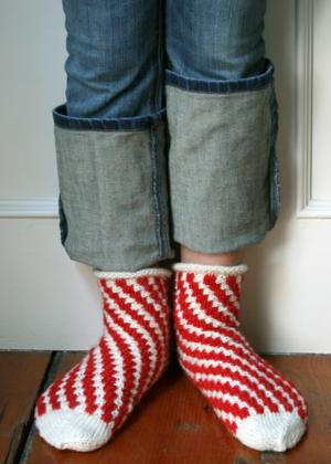 Candy Cane Bedroom Socks | Purl Soho