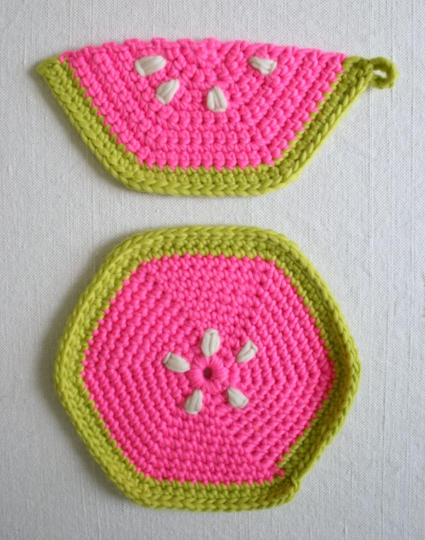Fruity Trivets + Pot Holders in Super Soft Merino | Purl Soho