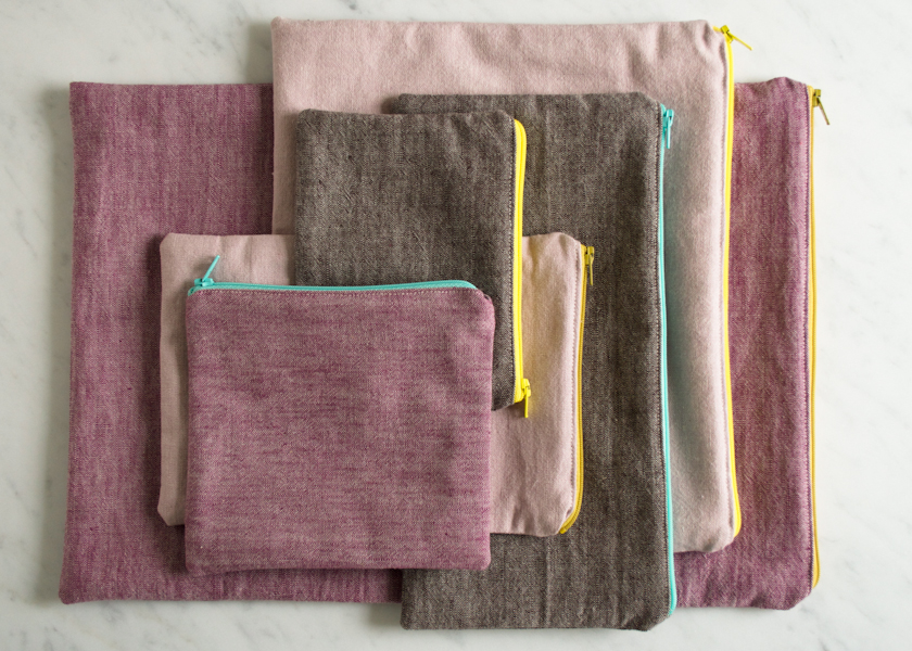 Simple Lined Zipper Pouches | Purl Soho