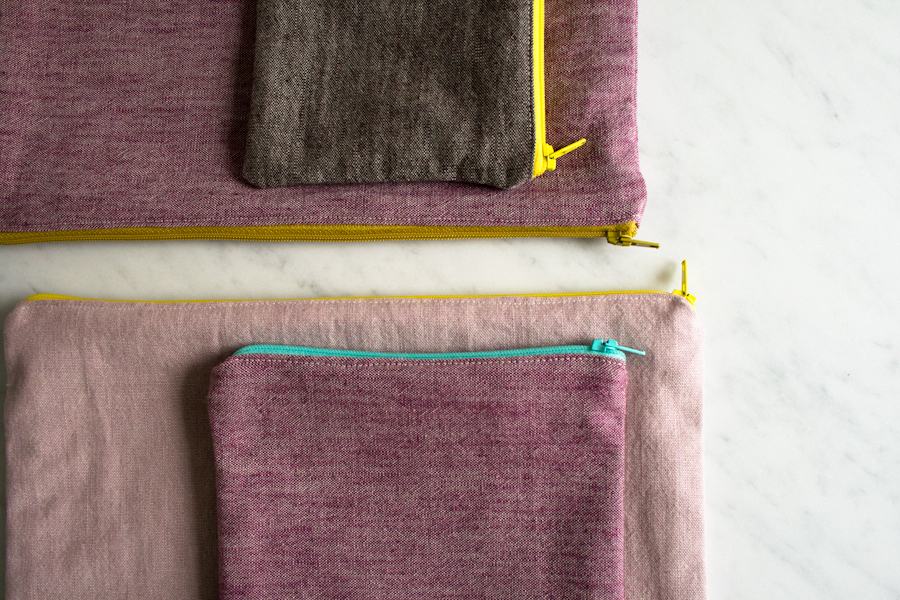 Simple Lined Zipper Pouches | Purl Soho