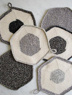 Crocheted Set-of-Three Pot Holders | Purl Soho