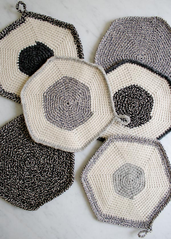 Crocheted Set-of-Three Pot Holders | Purl Soho
