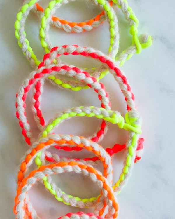 Cashmere + Neon Friendship Bracelets | Purl Soho