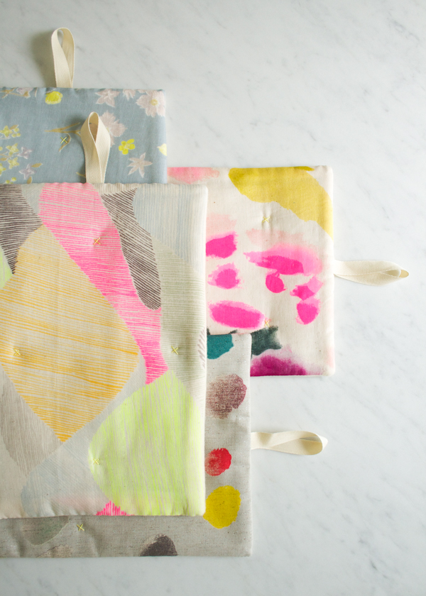 Simple Stitched Hot Pads in Nani Iro | Purl Soho