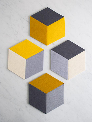 Tumbling Blocks Coasters + Trivets | Purl Soho