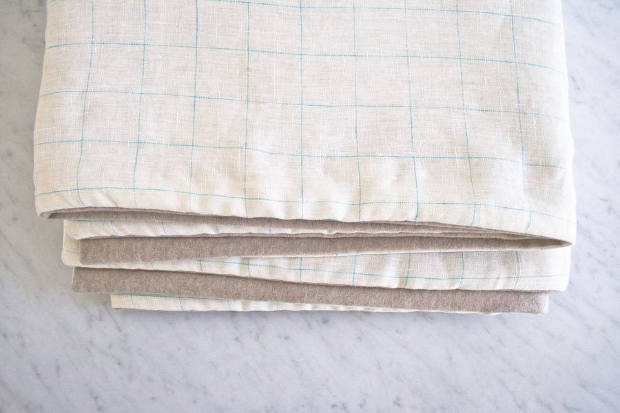 Lap Duvets in Linen Grid and Lana Cotta Canberra | Purl Soho