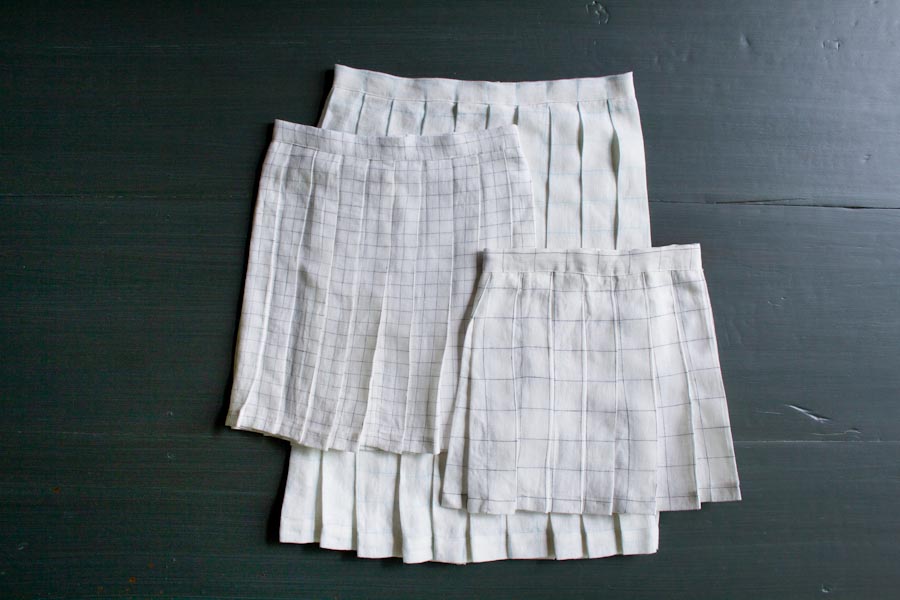 Pleated Skirt in Linen Grid | Purl Soho