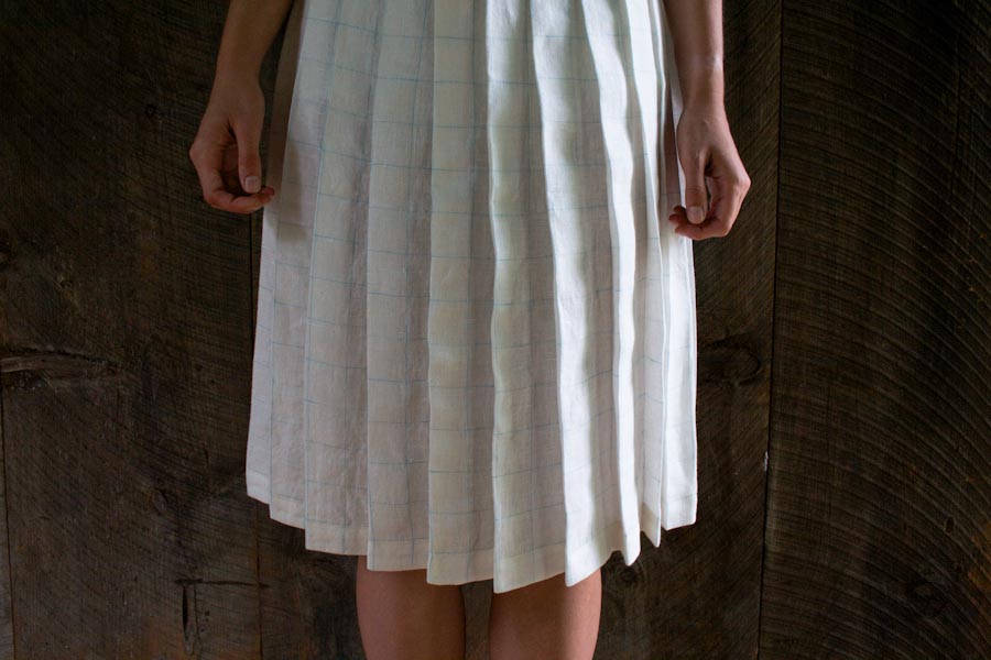 Pleated Skirt in Linen Grid | Purl Soho