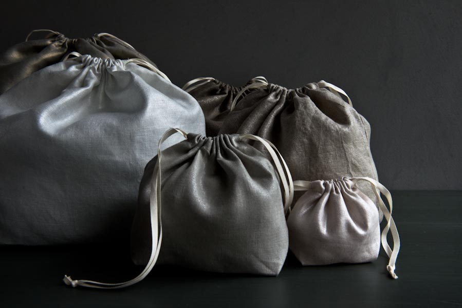 Easy Drawstring Bags in Mineral Linen | Purl Soho