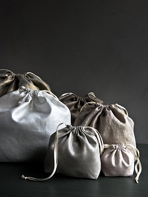 Easy Drawstring Bags in Mineral Linen | Purl Soho