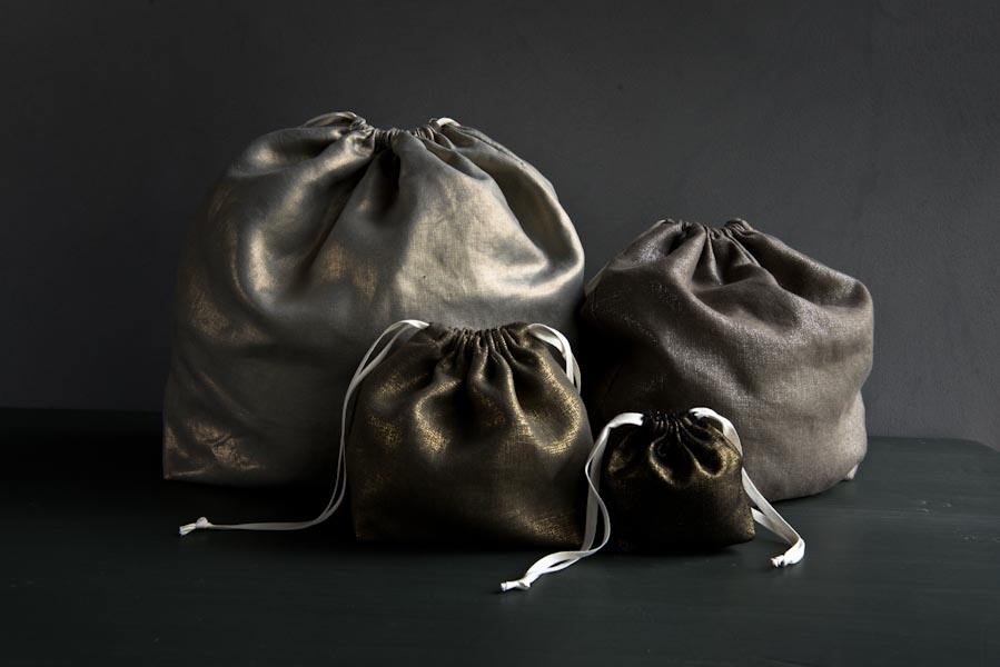Easy Drawstring Bags in Mineral Linen | Purl Soho