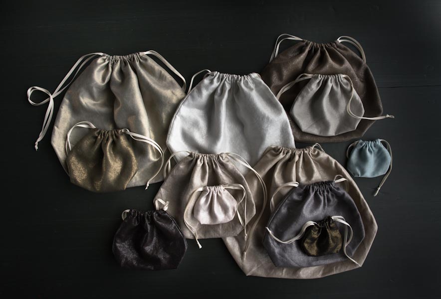 Easy Drawstring Bags in Mineral Linen | Purl Soho
