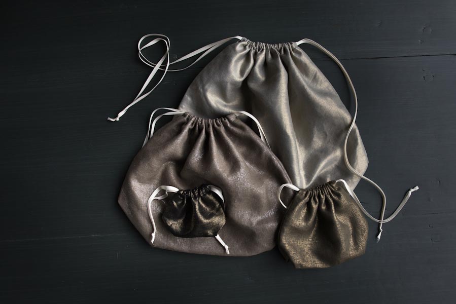 Easy Drawstring Bags in Mineral Linen | Purl Soho