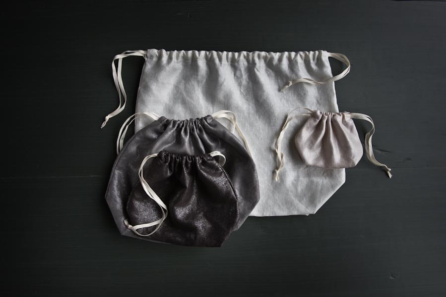Easy Drawstring Bags in Mineral Linen | Purl Soho