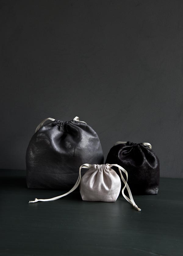 Easy Drawstring Bags in Mineral Linen | Purl Soho