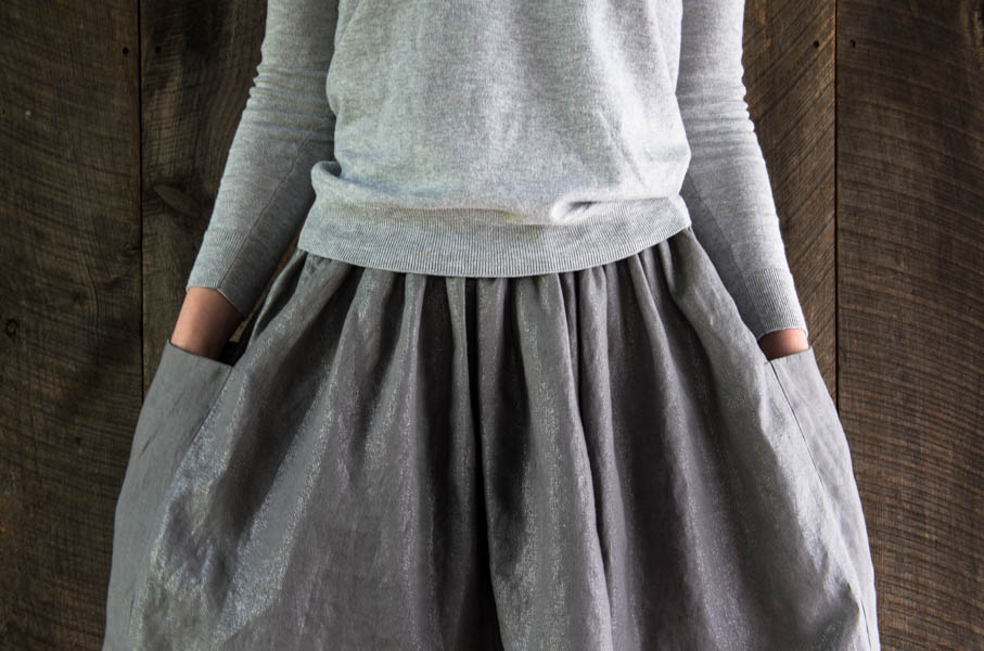 Gathered Skirt for All Ages in Mineral Linen | Purl Soho