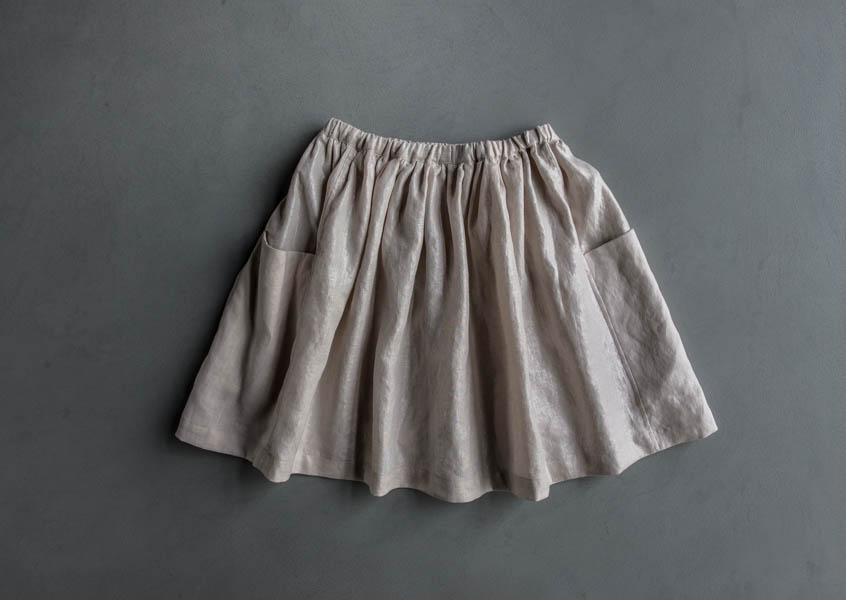 Gathered Skirt for All Ages in Mineral Linen | Purl Soho