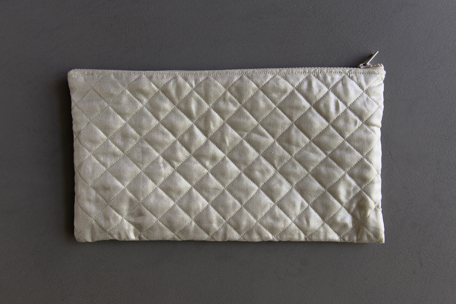 Quilted Zipper Pouches in Mineral Linen | Purl Soho