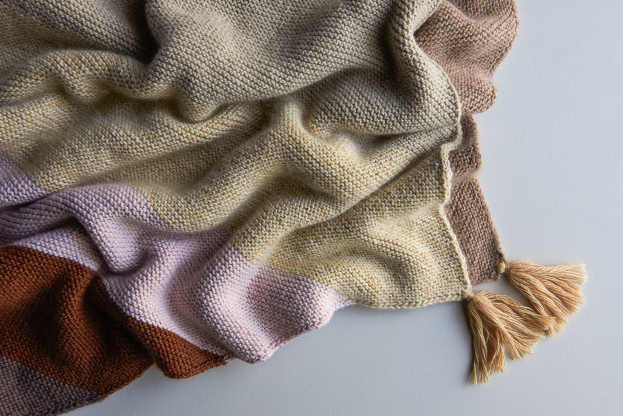Rectangular Colorblock Bias Blanket in New Colors | Purl Soho