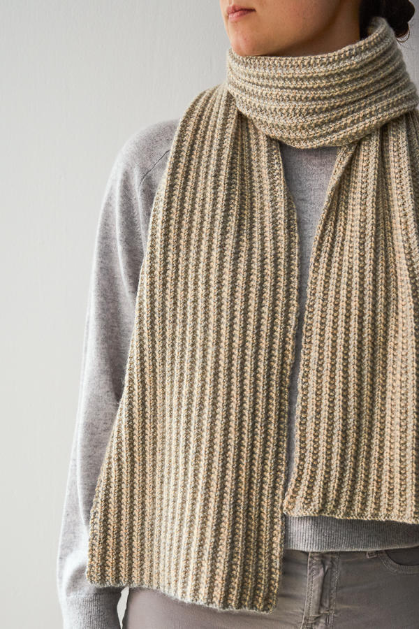 Two-Tone Mistake Rib Scarf | Purl Soho