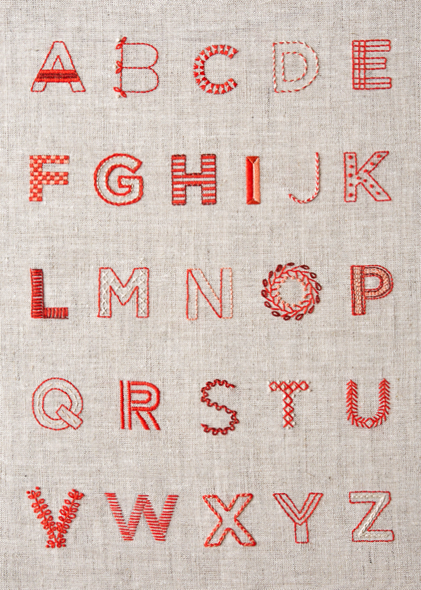 Alphabet Sampler in New Colors | Purl Soho