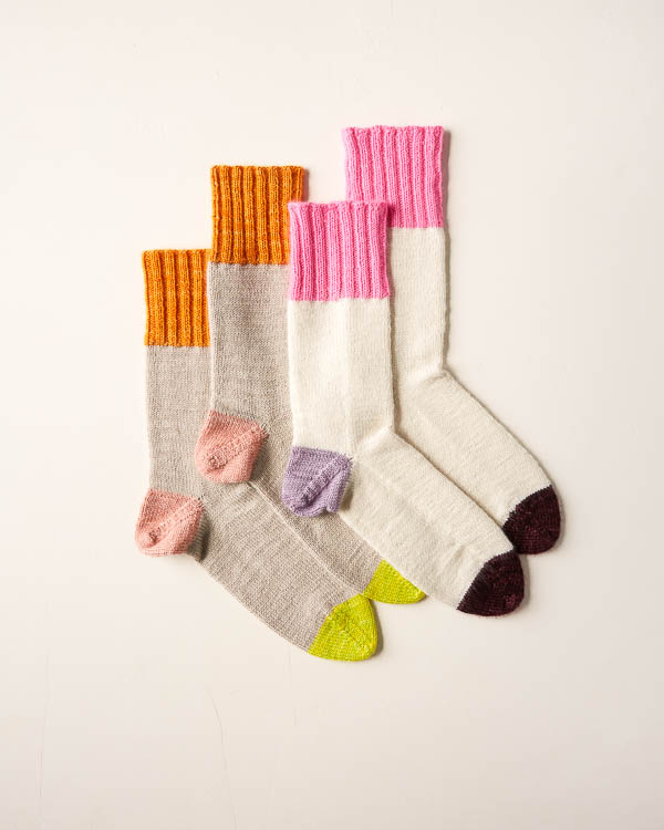 Easy Heel Colorblock Socks | Purl Soho