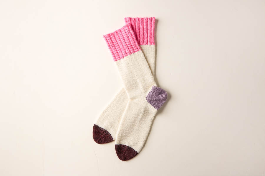 Easy Heel Colorblock Socks | Purl Soho