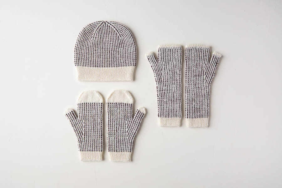 Dappled Hat, Mitten + Hand Warmer Set | Purl Soho