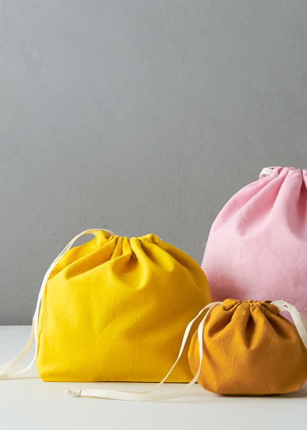 Easy Drawstring Bags in Spectrum Cotton | Purl Soho