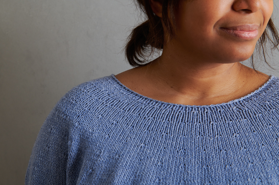 Top-Down Circular Yoke Pullover In Morning | Purl Soho