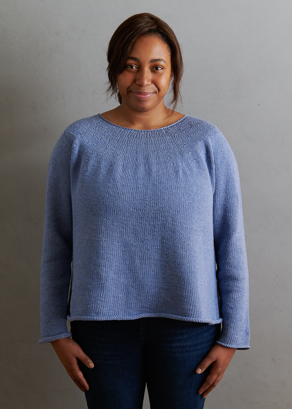 Top-Down Circular Yoke Pullover In Morning | Purl Soho