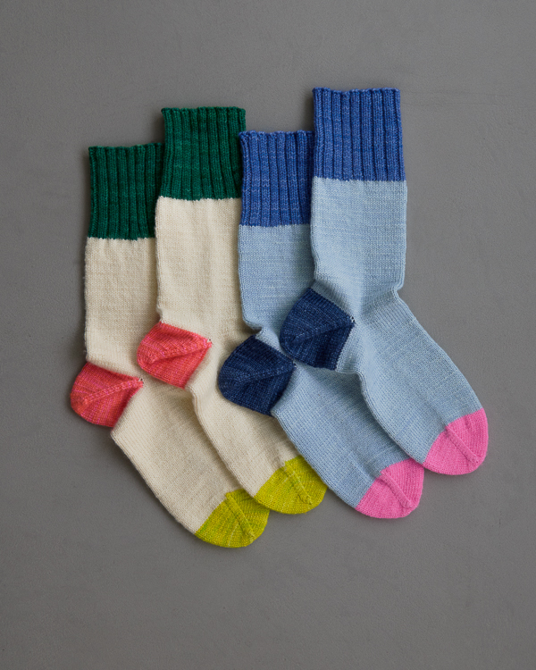 Easy Heel Colorblock Socks In New Colors | Purl Soho