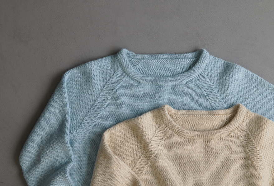 Classic Hemmed Crewneck In Cashmere Merino Bloom | Purl Soho