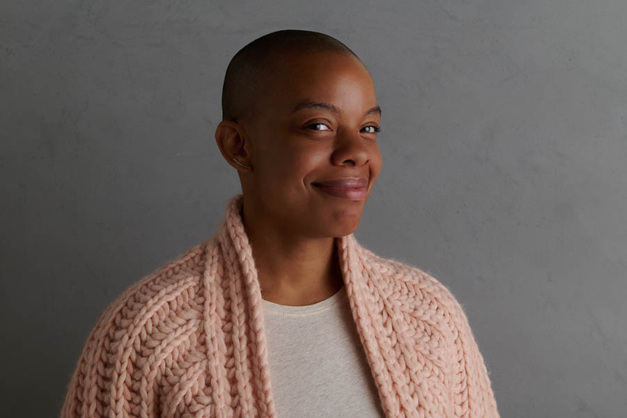 Brandi Cheyenne Harper For Purl Soho: Brioche Bomber Cardigan | Purl Soho