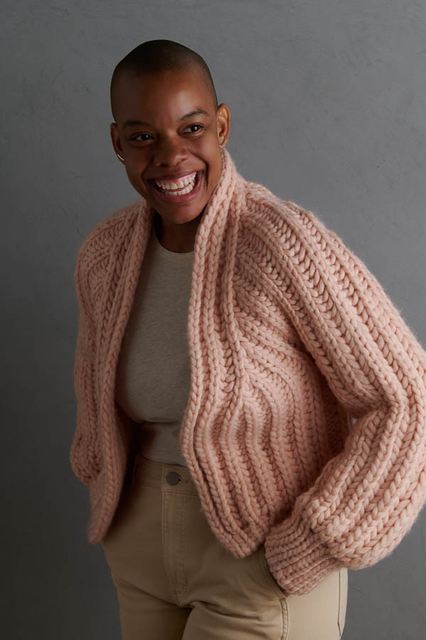 Brandi Cheyenne Harper For Purl Soho: Brioche Bomber Cardigan | Purl Soho