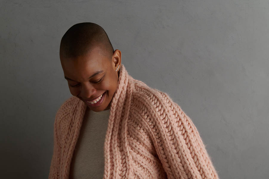 Brandi Cheyenne Harper For Purl Soho: Brioche Bomber Cardigan | Purl Soho