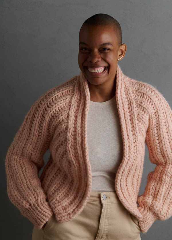 Brandi Cheyenne Harper For Purl Soho: Brioche Bomber Cardigan | Purl Soho