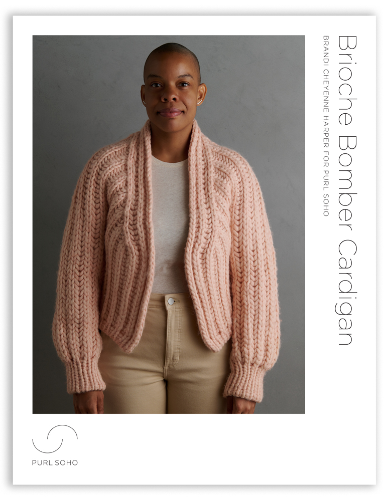Brandi Cheyenne Harper For Purl Soho: Brioche Bomber Cardigan | Purl Soho