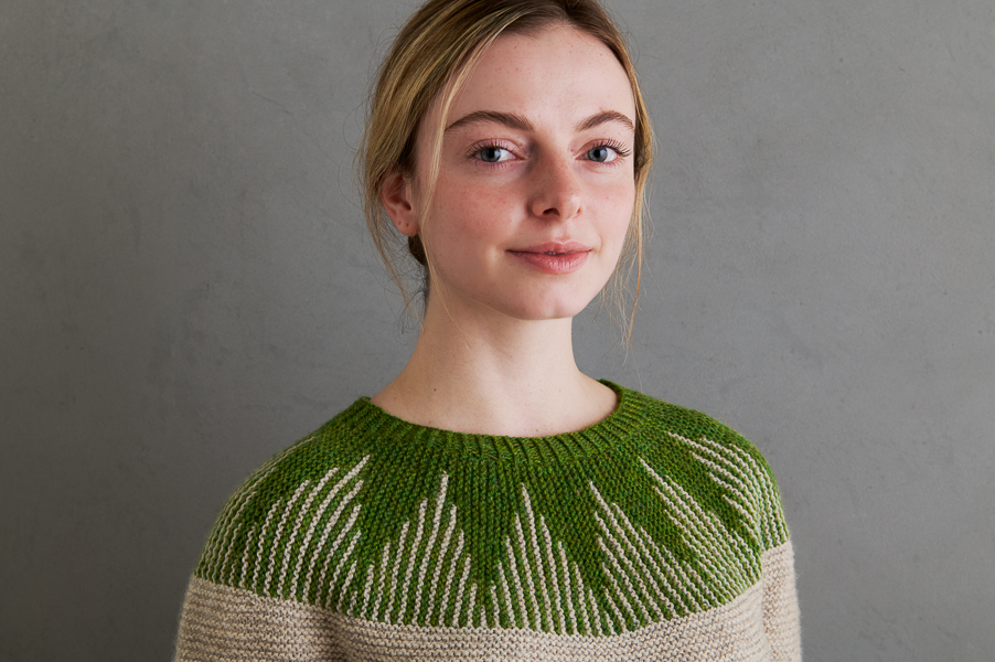 Ainur Berkimbayeva For Purl Soho: Thistle Yoke Pullover In New Colors | Purl Soho