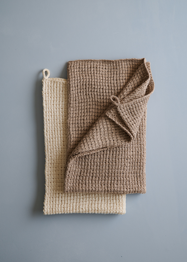 Waffle Stitch Washcloth + Hand Towel In Santolina | Purl Soho